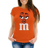 MoonWorks Print-Shirt Damen T-Shirt Fasching Karneval M Aufdruck Gruppen- Kostüm Verkleidung mit Print von MoonWorks