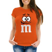 MoonWorks Print-Shirt Damen T-Shirt Fasching Karneval M Aufdruck Gruppen- Kostüm Verkleidung mit Print von MoonWorks