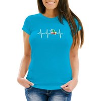 MoonWorks Print-Shirt Damen T-Shirt Fasching Karneval Narrenkappe EKG Verkleidung Faschingsk mit Print von MoonWorks