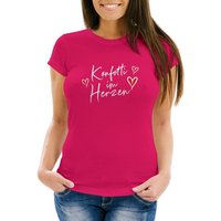 MoonWorks Print-Shirt Damen T-Shirt Fasching Karneval Spruch Konfetti Herz Kostüm-Ersatz Ver mit Print von MoonWorks