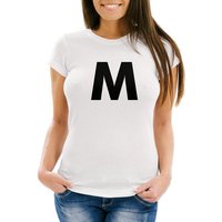 MoonWorks Print-Shirt Damen T-Shirt Mayonnaise Kostüm Buchstabe M Fasching Karneval Fun-Shirt Slim Fit Moonworks® mit Print von MoonWorks