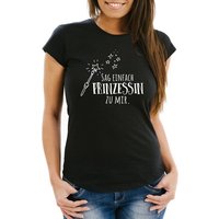 MoonWorks Print-Shirt Damen T-Shirt Sag einfach Prinzessin zu mir Slim Fit tailliert Moonworks® mit Print von MoonWorks