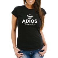 MoonWorks Print-Shirt Damen T-Shirt Spruch Adios Bitchachos Sombrero Motiv Parodie Fun-Shirt Frauen Moonworks® mit Print von MoonWorks