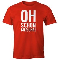 MoonWorks Print-Shirt Herren Party T-Shirt Oh schon Bier Uhr Fun-Shirt Moonworks® mit Print von MoonWorks