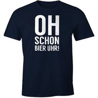 MoonWorks Print-Shirt Herren Party T-Shirt Oh schon Bier Uhr Fun-Shirt Moonworks® mit Print von MoonWorks