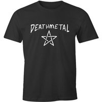 MoonWorks Print-Shirt Herren T-Shirt Aufschrift Deathmetal Pentagram Festival Outfit Fun-Shirt Musik Moonworks® mit Print von MoonWorks
