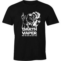 MoonWorks Print-Shirt Herren T-Shirt Darth Vaper Fun-Shirt Dampfer-Shirt Moonworks® mit Print von MoonWorks