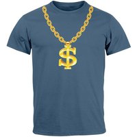 MoonWorks Print-Shirt Herren T-Shirt Fasching Karneval Dollarkette Rapper Gangster Kostüm Ve mit Print von MoonWorks