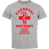 MoonWorks Print-Shirt Herren T-Shirt Fasching Karneval Notarzt Kostüm-Ersatz Last Minute Fas mit Print von MoonWorks