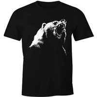 MoonWorks Print-Shirt Herren T-Shirt Grizzly Bär mit Print von MoonWorks