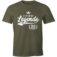 MoonWorks Print-Shirt Herren T-Shirt Lebende Legende 30. Geburtstag Athletic Krone mit Print von MoonWorks