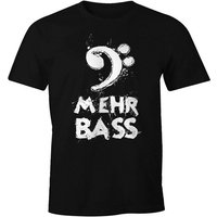 MoonWorks Print-Shirt Herren T-Shirt Mehr Bass Musik Party Moonworks® mit Print von MoonWorks