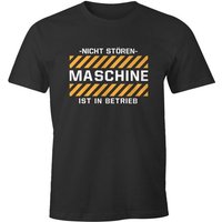 MoonWorks Print-Shirt Herren T-Shirt -Nicht stören- Maschine ist in Betrieb lustiges Spruch Fun-Shirt Moonworks® mit Print von MoonWorks