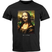 MoonWorks Print-Shirt Herren T-Shirt Print Aufdruck Mona Lisa Parodie Meme Kapuzen-Pullover mit Print von MoonWorks