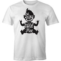 MoonWorks Print-Shirt Herren T-Shirt Rocker Baby Stay Wild & Free Fun-Shirt Moonworks® mit Print von MoonWorks