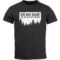 MoonWorks Print-Shirt Herren T-Shirt mit Spruch lustig Ich mag Bäume Sarkasmus Ironie Wald O mit Print von MoonWorks