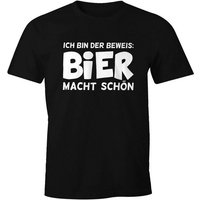 MoonWorks Print-Shirt Ich bin der Beweis Bier macht schön Herren T-Shirt Trink Spruch-Shirt Moonworks® mit Print von MoonWorks