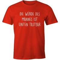 MoonWorks Print-Shirt Lustiges Herren T-Shirt mit Spruch Die Würde des Mannes ist unten tastbar Fun-Shirt Moonworks® mit Print von MoonWorks