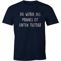 MoonWorks Print-Shirt Lustiges Herren T-Shirt mit Spruch Die Würde des Mannes ist unten tastbar Fun-Shirt Moonworks® mit Print von MoonWorks