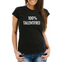 MoonWorks Print-Shirt Talentfrei Damen T-Shirt 100% Untalentiert Lustig Fun-Shirt Moonworks® mit Print von MoonWorks