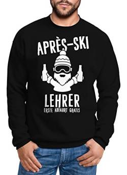 MoonWorks Sweatshirt Herren Apres-Ski Lehrer Rundhals-Pullover schwarz L von MoonWorks