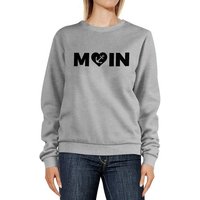 MoonWorks Sweatshirt Sweatshirt Damen Aufdruck Moin Herz mit Anker Rundhals-Pullover Pulli Sweater Moonworks® von MoonWorks