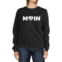 MoonWorks Sweatshirt Sweatshirt Damen Aufdruck Moin Herz mit Anker Rundhals-Pullover Pulli Sweater Moonworks® von MoonWorks