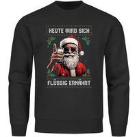 MoonWorks Sweatshirt Sweatshirt Herren Weihnachten Spruch lustig Heute wird sich flüssig er von MoonWorks