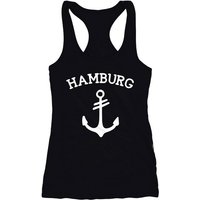 MoonWorks Tanktop Damen Tank-Top Anker Hamburg 2 Racerback Moonworks® von MoonWorks