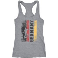 MoonWorks Tanktop Damen Tank Top Fan-Shirt Deutschland WM 2018 Fußball Weltmeisterschaft Racerback Muskelshirt Muscle Shirt Achselshirt Moonworks® von MoonWorks