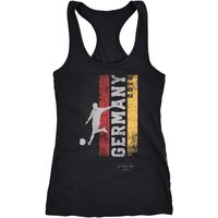 MoonWorks Tanktop Damen Tank Top Fan-Shirt Deutschland WM 2018 Fußball Weltmeisterschaft Racerback Muskelshirt Muscle Shirt Achselshirt Moonworks® von MoonWorks