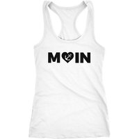 MoonWorks Tanktop Damen Tanktop Moin Love Herz mit Anker Racerback Tank Top ärmelloses Shirt Trägershirt Moonworks® von MoonWorks