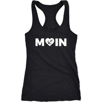 MoonWorks Tanktop Damen Tanktop Moin Love Herz mit Anker Racerback Tank Top ärmelloses Shirt Trägershirt Moonworks® von MoonWorks