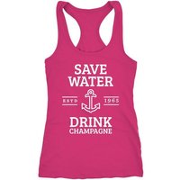 MoonWorks Tanktop Damen Tanktop Save water drink Champagne Racerback Moonworks® von MoonWorks