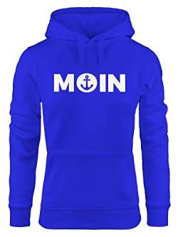 MoonWorks Trend Kapuzen-Pullover Damen Moin mit Anker Hoodie blau L von MoonWorks