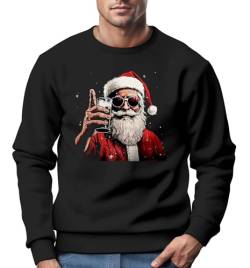 MoonworksSweatshirt Herren Weihnachten Weihnachtsmann Alkohol Bier Ugly Xmas Sweater Geschenk Biertrinker Bier schwarz XL von MoonWorks
