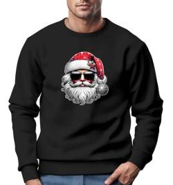 MoonworksSweatshirt Herren Weihnachten Weihnachtspullover Motiv Santa Claus Cool Ugly Xmas Sweater schwarz 4XL von MoonWorks