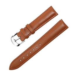 Lederband Männer Frauen 22mm 18mm 20mm 16mm 14mm 12mm Uhren Strap Metallschnalle Brown 14mm von Moonbaby