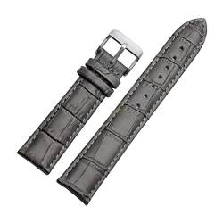 Moonbaby 18-22mm Männer echtes Leder graue Farbe Rindsleder Bambusmuster Uhrenarmband Armband für analoge Quarzuhr, 20mm. von Moonbaby