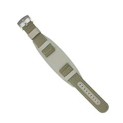 Nylon Armband Lederband 18mm 20mm 22mm 24mm Edelstahl-Uhr-Zubehör für Männer-Frauen-Uhr-Band-Armee-Grün 20mm von Moonbaby