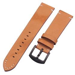 Uhrbändern 18 20 22mm Leder Mann-Frauen Handgefertigte Vintage-Armbanduhr-Bügel-Metallschnalle Braun Schwarz Schließe 18mm von Moonbaby