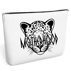 Make-up-Tasche mit Leopardenmuster, für Damen, Mutter, Tante, Stiefmutter, Oma, Bestie, Reißverschluss, Make-up-Tasche für Weihnachten, Geburtstag, Weiss/opulenter Garten von Moonle