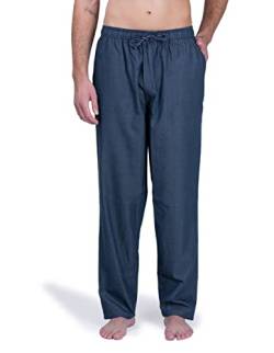 Moonline - Herren Webhose Freizeithose Loungewear aus 100% Baumwolle, Farbe:Navy_Denim, Größe:50-52 von Moonline