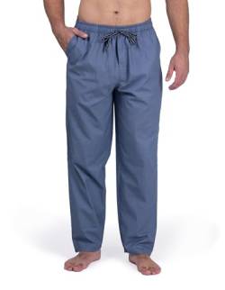 Moonline - Herren Webhose Freizeithose Loungewear aus 100% Baumwolle, Farbe:Navy_Diamond, Größe:54-56 von Moonline