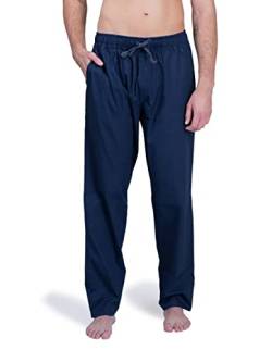 Moonline - Herren Webhose Freizeithose Loungewear aus 100% Baumwolle, Farbe:Navy_pur, Größe:46-48 von Moonline