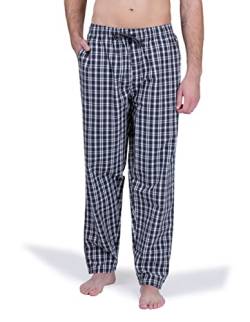 Moonline - Herren Webhose Freizeithose Loungewear aus 100% Baumwolle, Farbe:schwarz/weiß, Größe:54-56 von Moonline