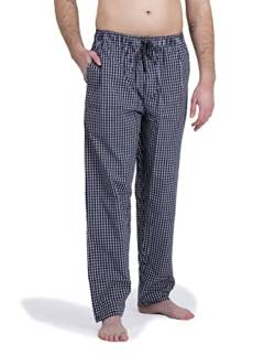 Moonline - Herren Webhose Freizeithose Loungewear aus 100% Baumwolle, Farbe:schwarz/weiß_klein, Größe:50-52 von Moonline