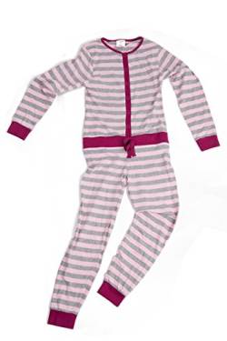 Moonline - Jumpsuit für Kinder, weicher Einteiler Onesie für Mädchen - ideal als Schlafanzug (aus Baumwolljersey und mit Druckknopfleiste), Farbe:rosa, Größe:140 von Moonline