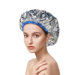 Aluminiumfolienkappe,Backöl-Haarfärbekappe aus Aluminiumfolie - Haarfärbekappen, Wärmeduschhaube für Frauen, Männer, Mädchen, Jungen oonyan von Moonyan