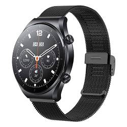 Moorovgi 22mm Edelstahl Mesh Metall Uhrenarmband Kompatibel mit Xiaomi watch S1/xiaomi watch S1 active/Xiaomi Mi Watch/Watch Color 2 (Schwarz) von Moorovgi